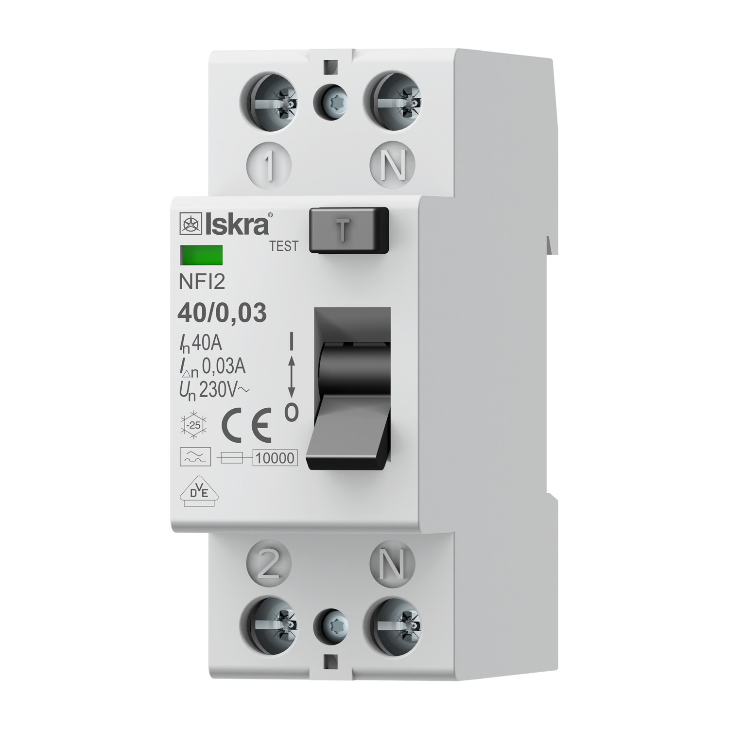 030104240000-4ca9c018df.jpg Interruptor Diferencial NFI2 40/0.03 2 polos 40A 30mA tipo A - Imagen 1