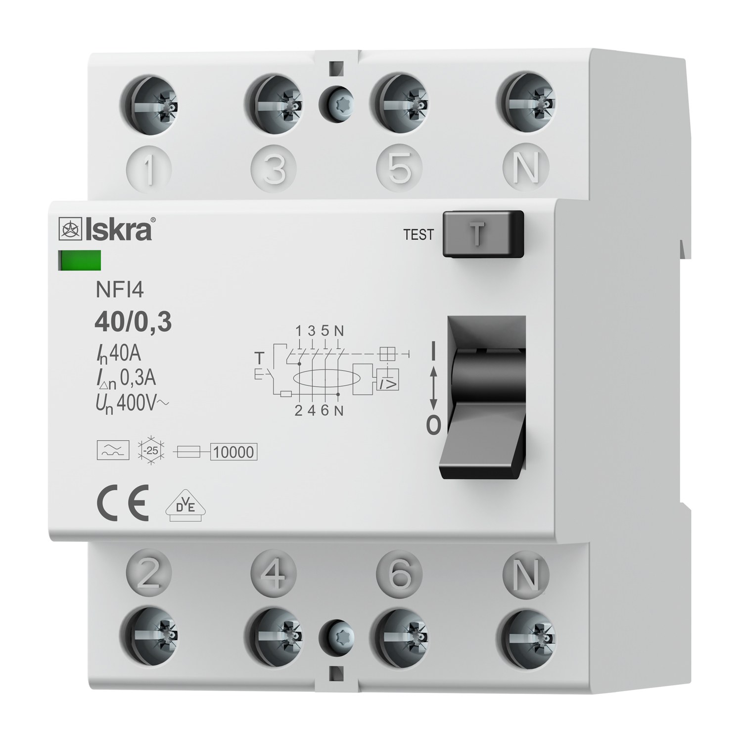 030104302000-5e5aac7252.jpg Interruptor Diferencial NFI4 40/0.3 4 polos 40A 300mA tipo A - Imagen 1