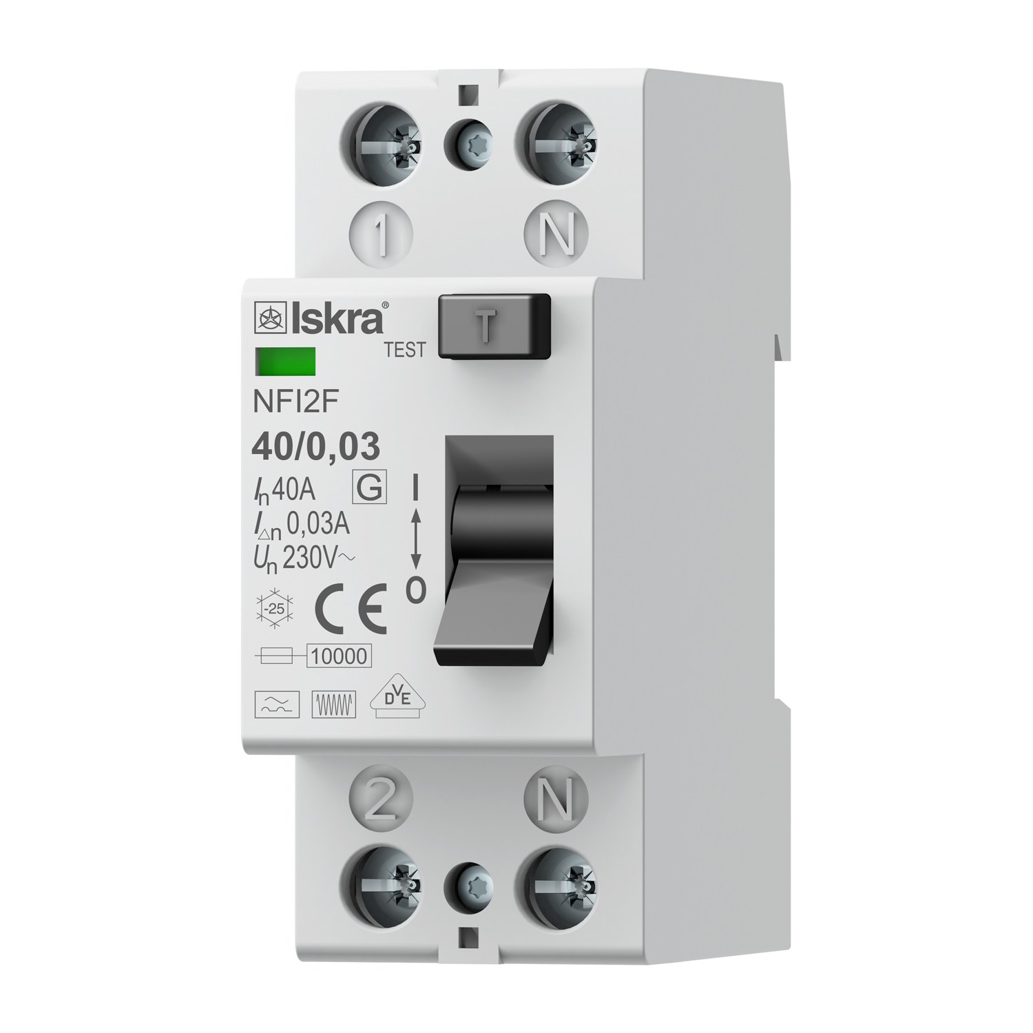 030104852000-f8d78be6f9.jpg Interruptor Diferencial NFI2F 40/0.03 2 polos 40A 30mA tipo F - Imagen 1